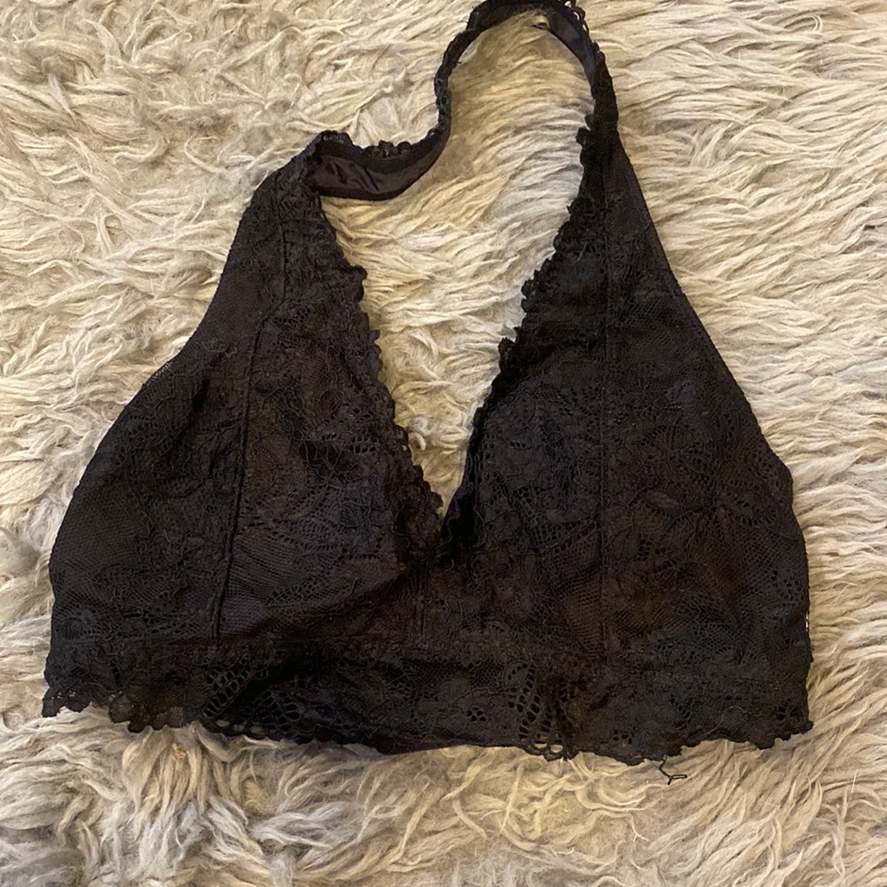 Abercrombie Lace Halter Bralette With clasps